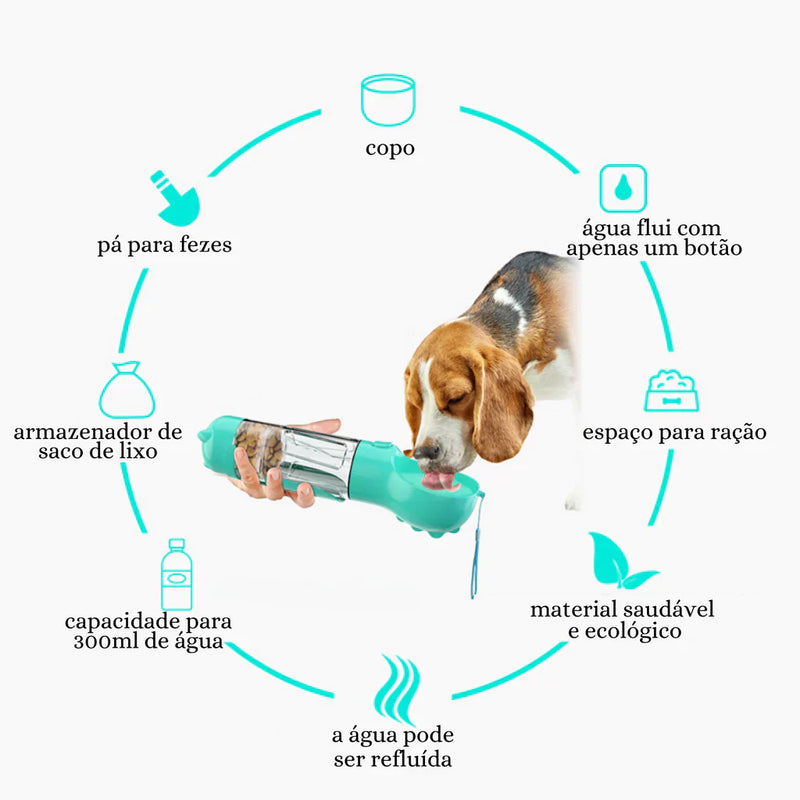 Garrafa Portátil - 3 em 1 - Prático