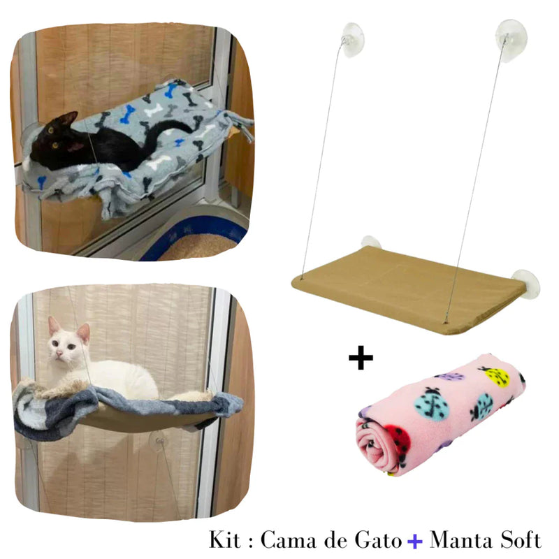 Suporte para Gato de Janela com Ventosas - Vista e Conforto para o Seu Gato!