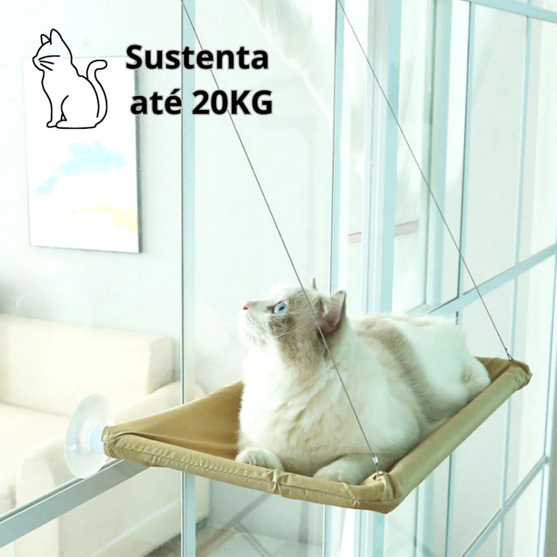 Suporte para Gato de Janela com Ventosas - Vista e Conforto para o Seu Gato!