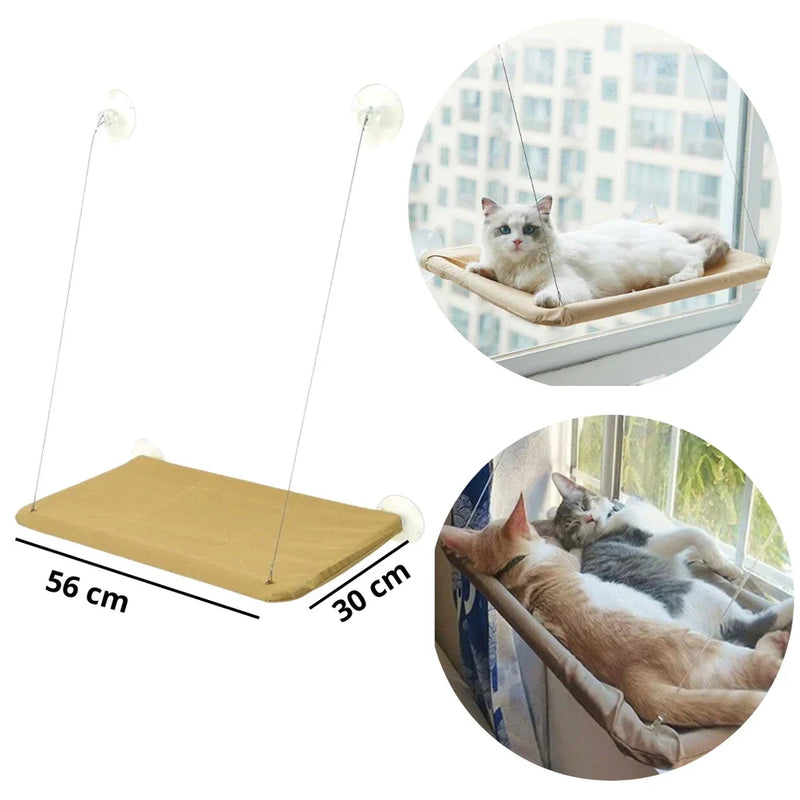 Suporte para Gato de Janela com Ventosas - Vista e Conforto para o Seu Gato!