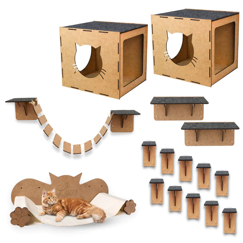 Playground para Gatos - Kit 16 Peças de Diversão e Aventura